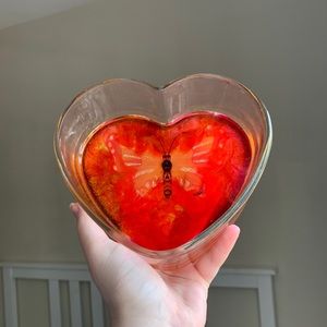 Butterfly Heart Shaped Trinket Dish